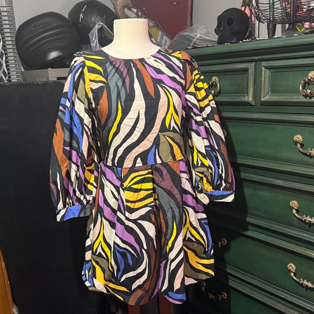 Who What Wear Multicolor Abstract Dress